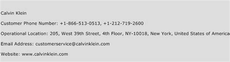 Calvin Klein usa phone number